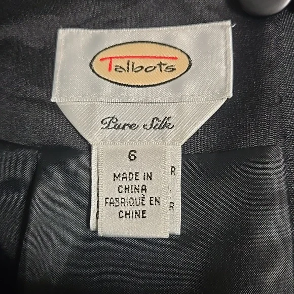 Talbots Black Silk Maxi Skirt With Slit Size 6 NWT - Picture 5 of 6